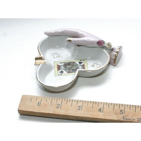 Other - Vtg 1950's Porcelain Ashtray King of Spades Card ladies Hand retro home decor